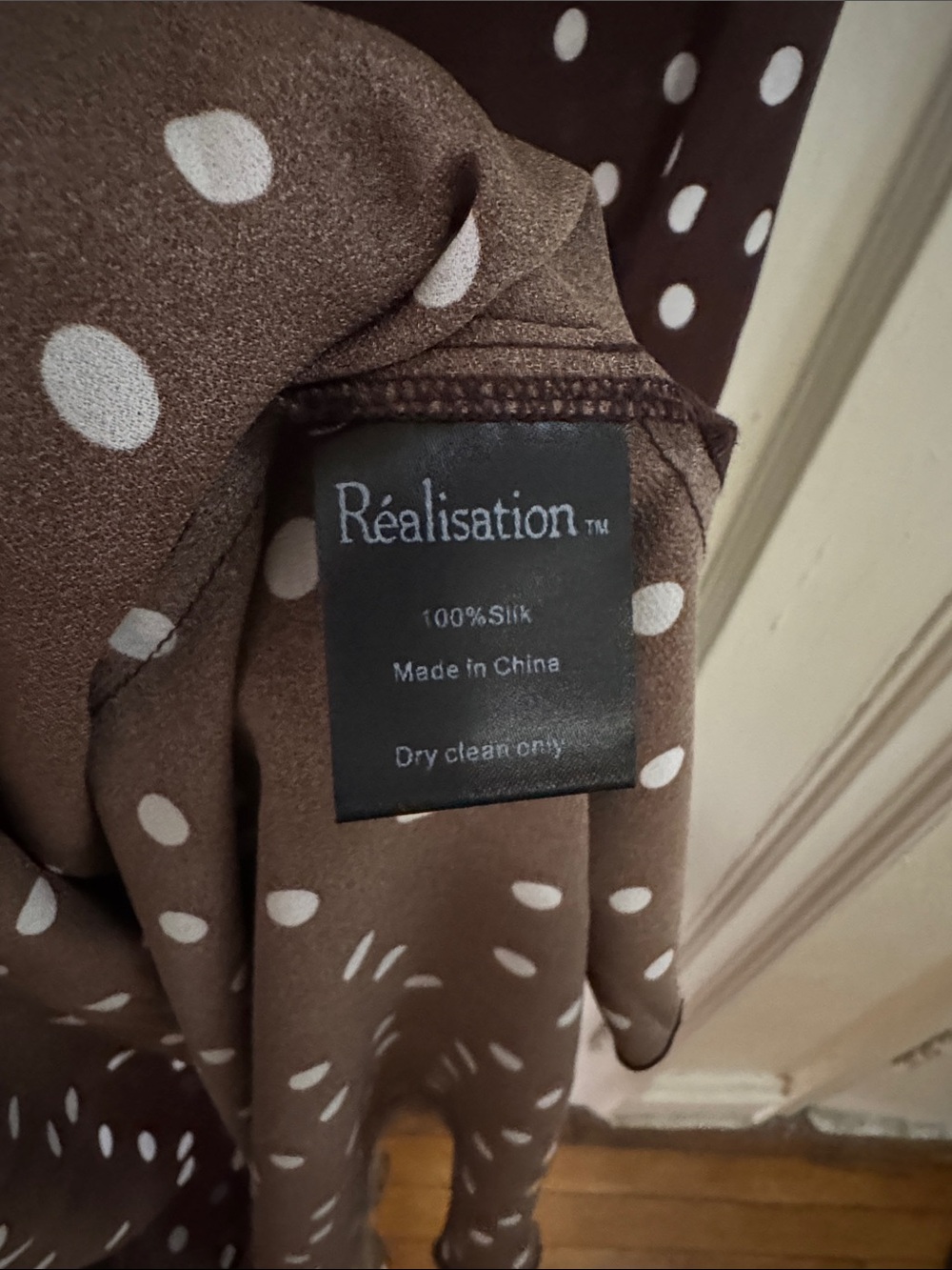 Réalisation Par silk Brown Polka Dot Midi Dress - Picture 8 of 9